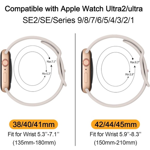 NEW Silicone Apple Watch Beige Band - Picture 4 of 6